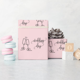 Hochzeitstag Champagner Brille Light Pink Nahtlos Geschenkpapier