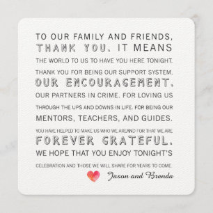 Hochzeitstag danken Ihnen kardiert Aquarellherz Dankeskarte