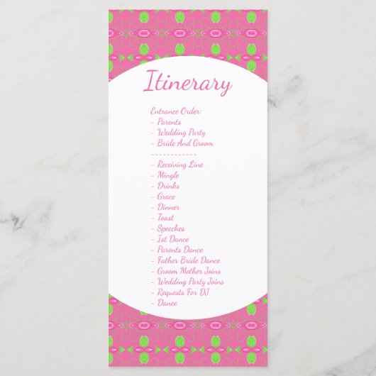 Hochzeitstag - Dankeschön-Karte Programm (Rückseite)