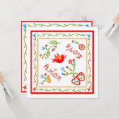 Hochzeitstag der portugiesischen Taschentücher Karte (Vorderseite/Rückseite Beispiel)