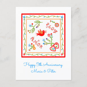 Hochzeitstag der portugiesischen Taschentücher Postkarte