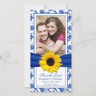 Hochzeitstag der Sonnenblume Blauer Blumenkohl Ret Save The Date