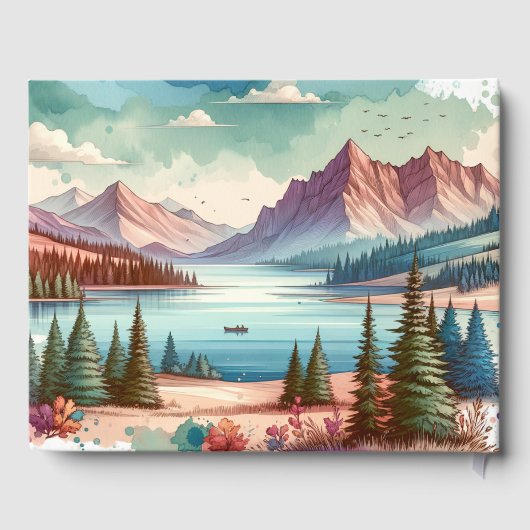 Hochzeitstag der Wasserfarbenansicht Gästebuch (Rückseite)