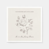 Hochzeitstag der weißen botanischen Rose Serviette (Vorderseite)