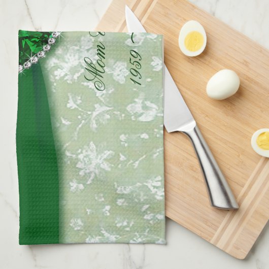 Hochzeitstag des Damast-55. Handtuch (Viertel Falte)