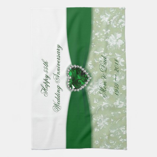 Hochzeitstag des Damast-55. Handtuch (Vertikal)