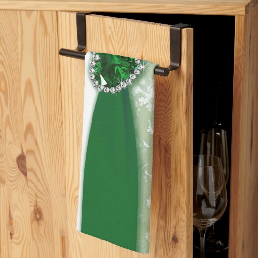 Hochzeitstag des Damast-55. Handtuch (Drittel gefaltet)