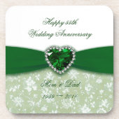 Hochzeitstag des Damast-55. Untersetzer (Vorderseite)