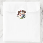 Hochzeitstag Duo Runder Aufkleber (Tasche)