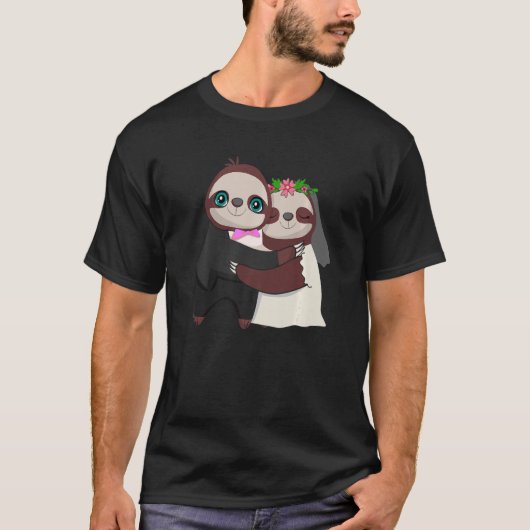 Hochzeitstag Ehe Sloth Herbivore Tier T-Shirt (Vorderseite)