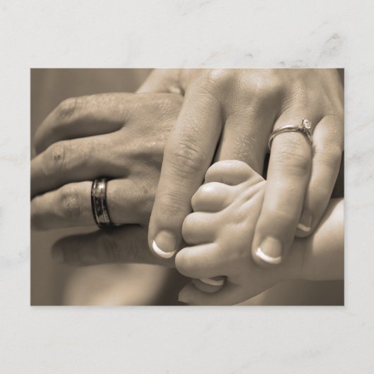 Hochzeitstag einer Familie Postkarte (Vorderseite)