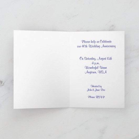 Hochzeitstag Einladung (Innenseite)