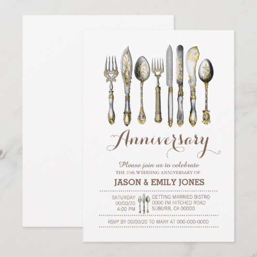 Hochzeitstag Einladung (Vorne/Hinten)