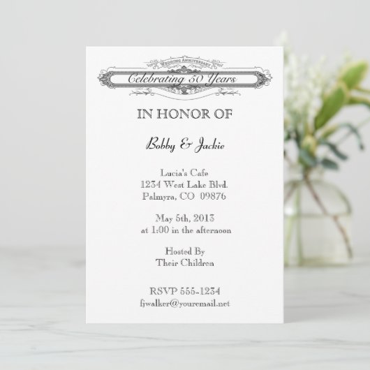 Hochzeitstag Einladung (Stehend Vorderseite)