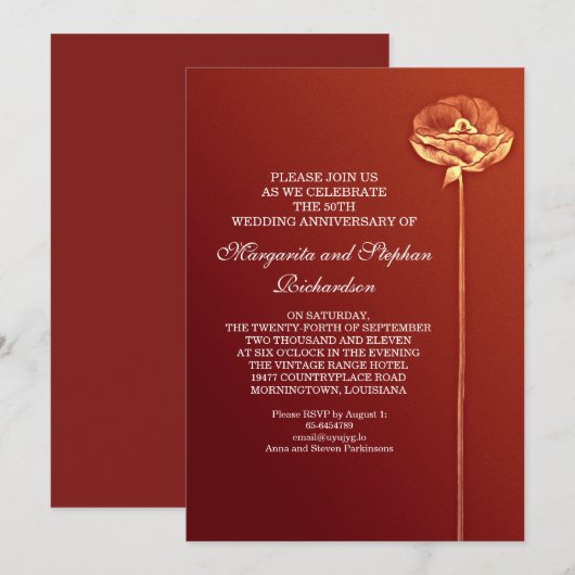 Hochzeitstag Einladung (Vorne/Hinten)