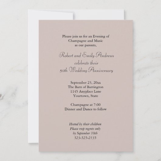 Hochzeitstag Einladung (Rückseite)