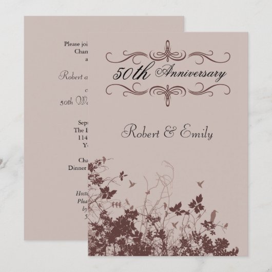 Hochzeitstag Einladung (Vorne/Hinten)