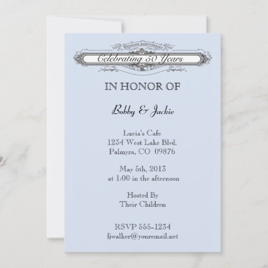 Hochzeitstag Einladung (Vorderseite)