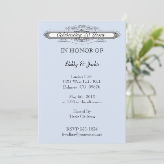 Hochzeitstag Einladung (Stehend Vorderseite)