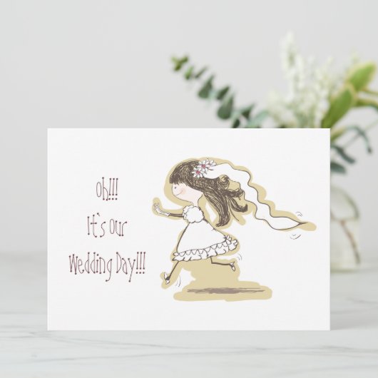 Hochzeitstag Einladung (Stehend Vorderseite)