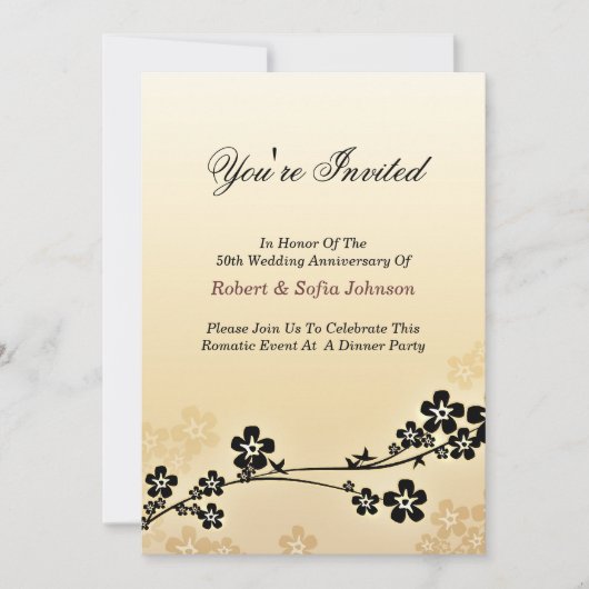 Hochzeitstag Einladung elegant und klassisch (Vorderseite)