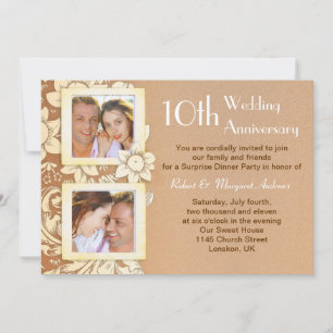 Hochzeitstag-Einladung mit Fotos Einladung