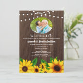 Hochzeitstag Einladung Sonnenblumen Foto (Stehend Vorderseite)