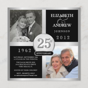 Hochzeitstag - Einladungen zum Foto "Dann und Jetz