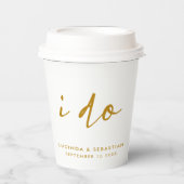 Hochzeitstag Elegante Pappbecher (Vorderseite)
