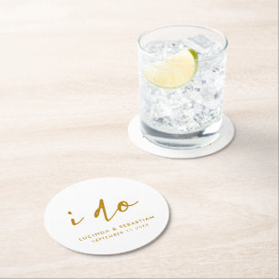 Hochzeitstag Elegante Runder Pappuntersetzer