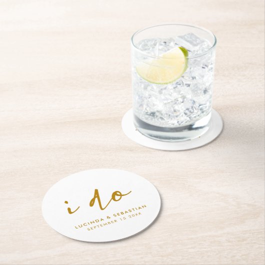 Hochzeitstag Elegante Runder Pappuntersetzer (Vor Ort)