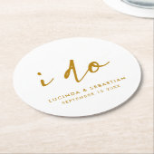 Hochzeitstag Elegante Runder Pappuntersetzer (Angewinkelt)