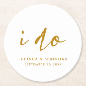 Hochzeitstag Elegante Runder Pappuntersetzer (Vorderseite)