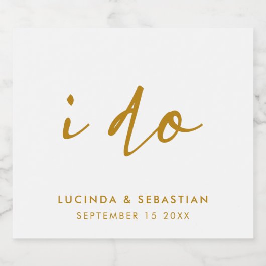 Hochzeitstag Elegante Schaumweinetikett (Einzelnes Label)