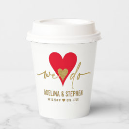 Hochzeitstag Elegantes einfaches Herz Wir machen G Pappbecher