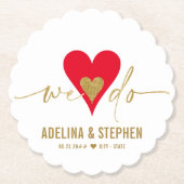 Hochzeitstag Elegantes einfaches Herz Wir machen G Untersetzer (Vorderseite)