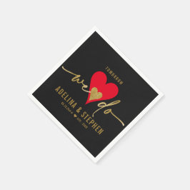 Hochzeitstag Elegantes Herz Probe Abendessen Serviette