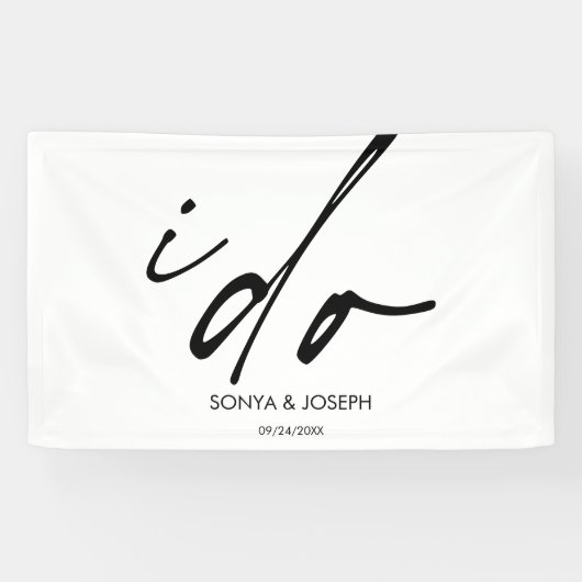 Hochzeitstag Elegantes Skript I Do Banner (Horizontal)