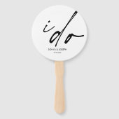 Hochzeitstag Elegantes Skript "I Do" Handfan Fächer (Rückseite)