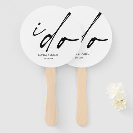 Hochzeitstag Elegantes Skript "I Do" Handfan Fächer