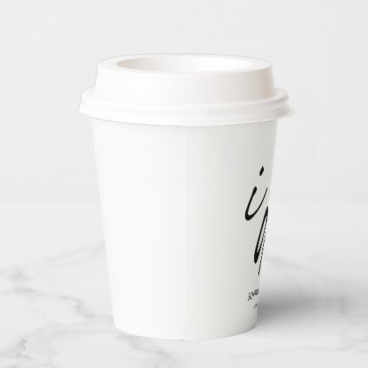 Hochzeitstag Elegantes Skript I Do Pappbecher (Rechts)