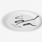 Hochzeitstag Elegantes Skript I Do Pappteller (Schrägansicht)