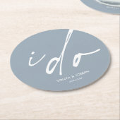 Hochzeitstag Elegantes Skript I Do Runder Pappuntersetzer (Angewinkelt)