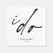 Hochzeitstag Elegantes Skript I Do Serviette (Vorderseite)