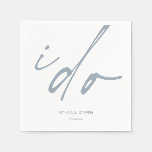 Hochzeitstag Elegantes Skript I Do Serviette (Vorderseite)