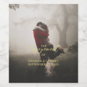 Hochzeitstag-Engagement-Partei Foto hinzufügen Weinetikett (Einzelnes Label)