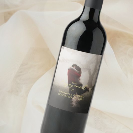 Hochzeitstag-Engagement-Partei Foto hinzufügen Weinetikett