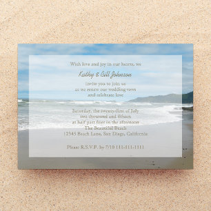 Hochzeitstag Erneuerung am Strand Einladung