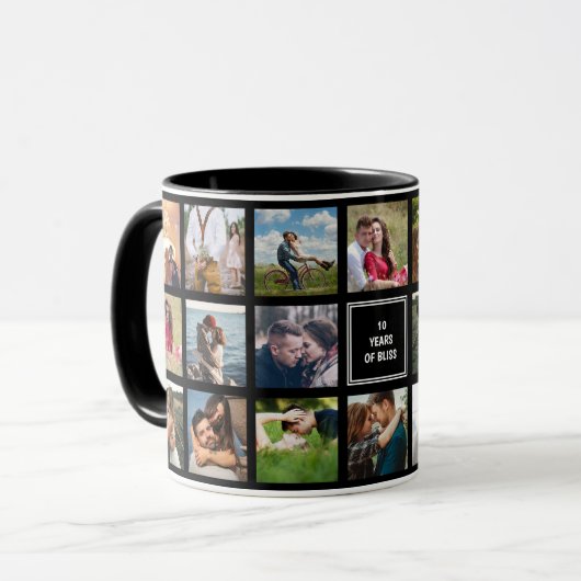 Hochzeitstag Foto Collage Cusom Tasse (Vorderseite Links)