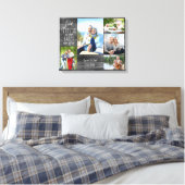 Hochzeitstag Foto Collage Graues Holz Look Leinwanddruck (Insitu (Schlafzimmer))